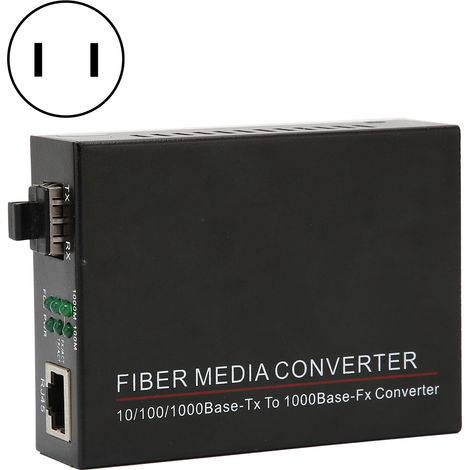 Transmetteur Fibre Optique Gigabit TBC‑MC3600E‑SFP, Duplex Intégral et Semi‑duplex, Routeur avec Bloc d’Alimentation 100‑240V, Fiche US (1/5)