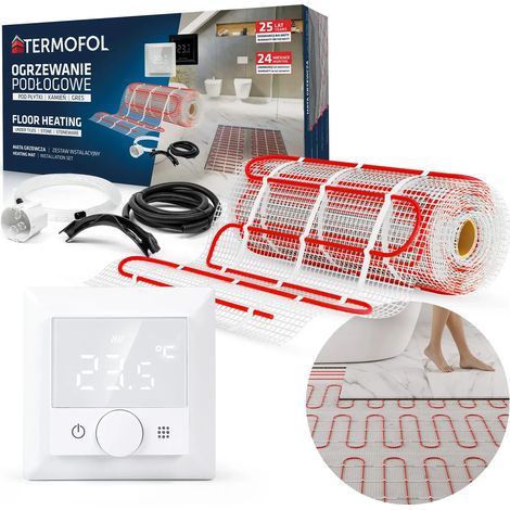 TAPIS CHAUFFANT sous carrelage KIT DE CHAUFFAGE AU SOL 8m2 150W/m2 + TFH5 (1/5)