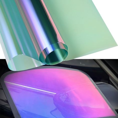 Film teinté pour fenêtre de voiture - 65 % VLT - Violet profond et rouge - Dégradé de violet profond et rouge - Protection contre l'éblouissement - Film de protection solaire UV pour vitre (1/5)