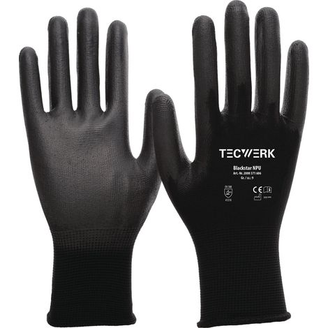 Gants Blackstar NPU Taille 8 (L) noir EN 388 EPI II TECWERK (1/2)