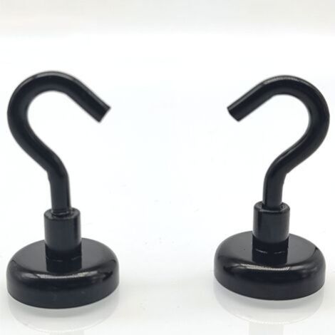 Magnetische Haken, (6er-Set – Schwarz), 25 lbs starke, robuste Magnet-S-Haken für Klassenzimmer, Kühlschrank, Aufhängung, Kabinen, Grill, Küche, Garage, Arbeitsplatz und Büro usw.