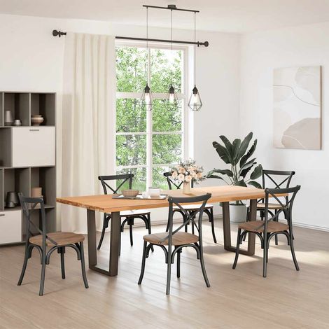 Maison Exclusive - Esstisch Beine V-Form 2 Stück Naturstahl 70x(7