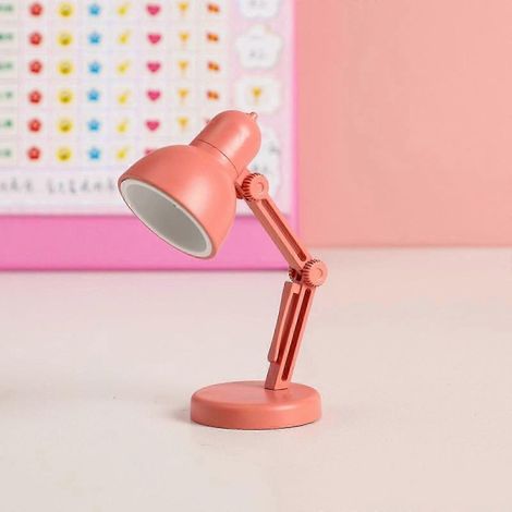 Lampe de bureau magnétique miniature pliable à LED avec pince, rose rouge (1/4)