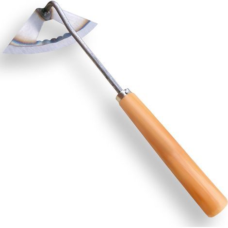 Houe creuse de 35 cm (14 pouces) avec manche en bois massif, idéale pour le désherbage et le jardin. (1/3)
