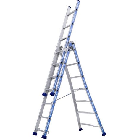 UMSTELLBARE PLATINIUMLEITER 3 Ebenen Zugang 5.8m - TUBESCA COMABI - 02443607