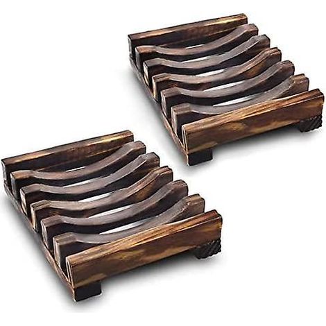 2 Pcs Savon En Bois Porte - Savon Cuisine Savon Naturel Porte - Savon Salle De Bain Douche Porte - Savon Processus De Porte - Savon (1/5)