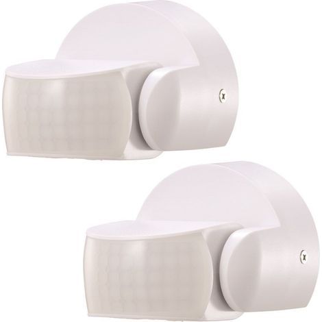 Lot de 2 détecteurs infrarouges 180 degrés, protection IP65, allumage des lampes au passage (1/5)