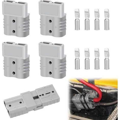 4 conectores de batería Anderson de 600 V y 50 A, conector de conexión rápida para coche, furgoneta y motocicleta. (1/5)