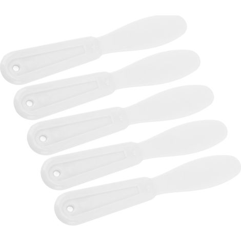 Lot de 5 spatules à plâtre ergonomiques, douces au toucher, résistantes à l'usure et faciles à utiliser pour mélanger et remuer la cire à modeler (blanches). (1/5)