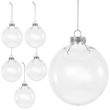 Boules de Noël transparentes à suspendre en plastique (lot de 12) (1/5)