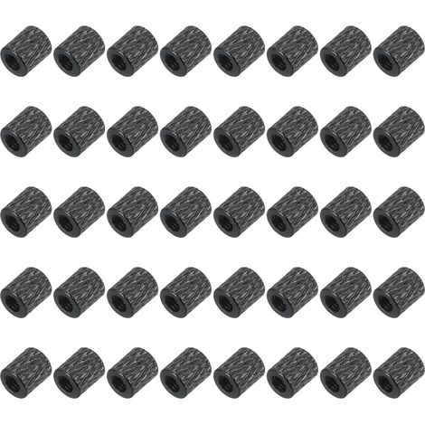 50Pcs M3 x 6mm Entretoise Moleté Aluminium Boulon Connecteur Noir (1/5)