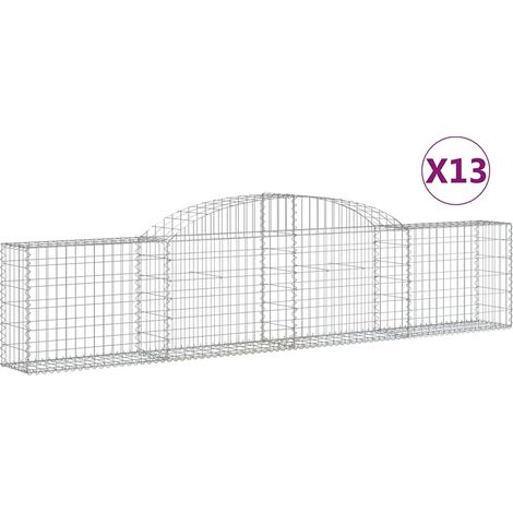 Maison Exclusive - Cesti Gabbioni ad Arco 13 pz 300x30x60/80 cm Ferro Zincato