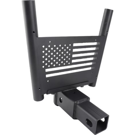 Support de mât de drapeau en acier à double tube – Pour attelage de camion – Compatible SUV, camping-car et remorque (1/5)
