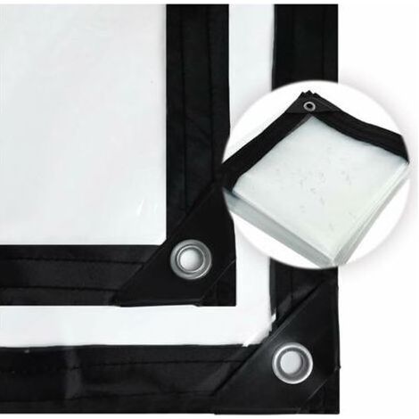 – Bâche de protection transparente 3x4m – Polyéthylène résistant aux intempéries – Œillets en aluminium renforcés pour fixation durable (1/5)