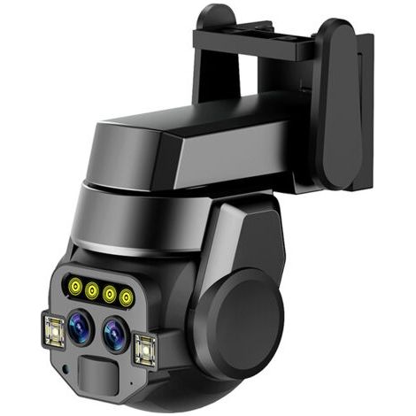 Caméra de sécurité 6 MP, Caméra WiFi 2,4 G avec Double Objectif, Zoom 10X, Vision Nocturne, Détection Humaine AI, Caméra de Surveillance Extérieure pour Contrôle de L'application (1/5)
