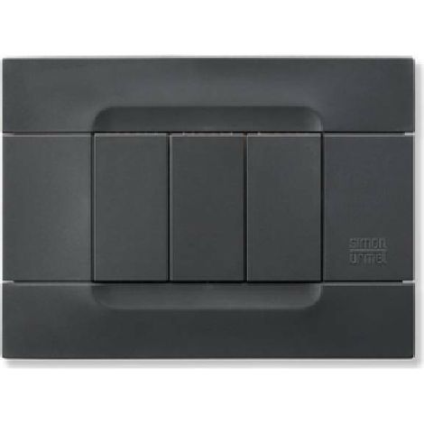 Simon urmet nea kadra placca 3 posti colore nero 10803