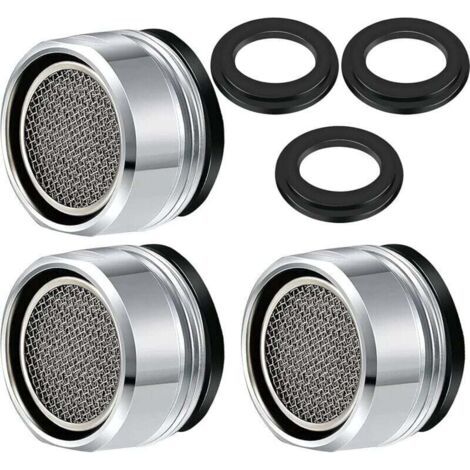 M24 Wasserhahn-Luftsprudler, 3-teiliger Wasserspar-Wasserhahnfilter, Wasserhahnzubehör, Diffusor, Wasserhahnfilter mit Dichtungsring für Küche und Bad