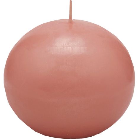 Candela classica cera moccolo decorazione luminosa per ambienti rosa antico -Candela sfera Ø 10 (1/4)