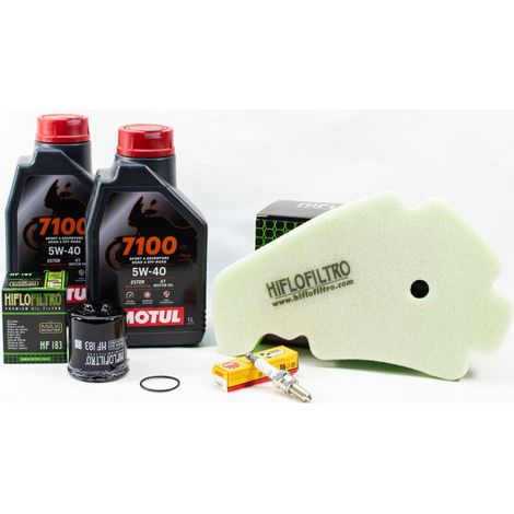 Kit Révision Filtres Bougies pour PIAGGIO MP3 300 LT ie Yourban de 2011 à 2016 - MOTUL 7100 5w40 2L