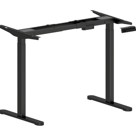 Estructura de escritorio eléctrica regulable en altura con 2 motores y 3 memorias, acero negro (1/4)