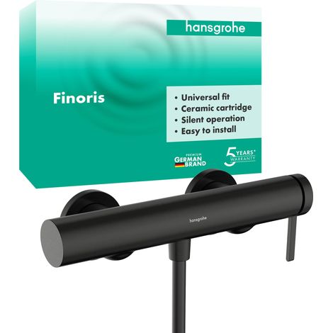 Mitigeur de douche apparent, Robinet douche 1 sortie, Mitigeur monocommande, Noir chromé brossé, 76620340 (1/5)