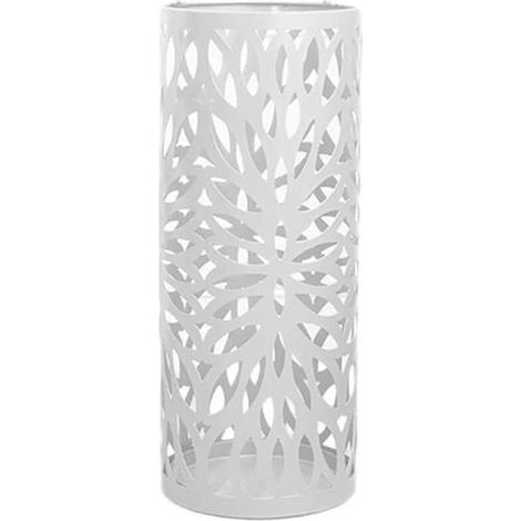 Porte-parapluies creux, support pour parapluies d'intérieur à manche long et court, seau et organisateur de rangement blanc (1/5)