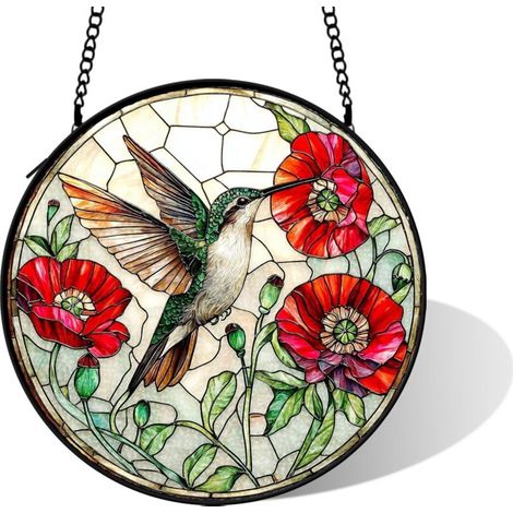 Capteur De Soleil - Suspension En Vitrail - Pour Fenêtre Mur Balcon Intérieur Extérieur - Diamètre 9 Cm - 1 Pièce (1/5)