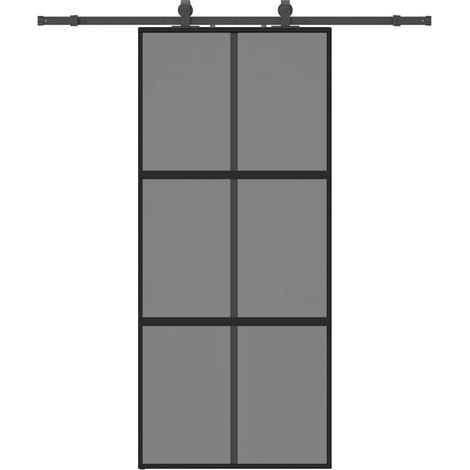 Maison Exclusive - Schiebetür mit Beschlag Schwarz 90x205 cm Hart