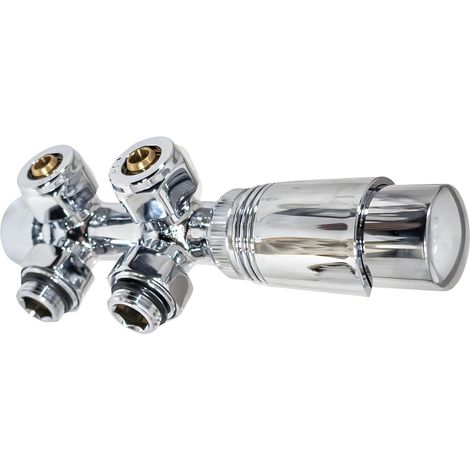 Kit di Connessione Radiatore Invena Duoplex Cromato (1/5)