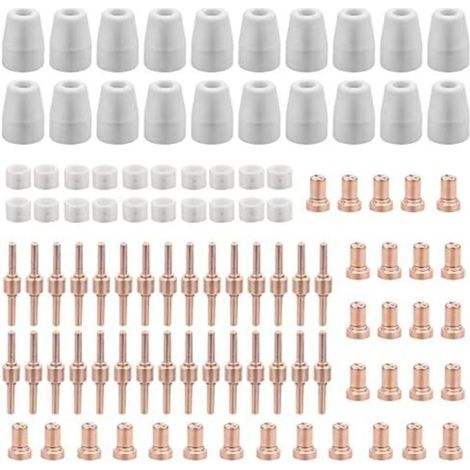 100 Pièces PT31 Consommables Plasma Decoupeur Plasma Parkside Cut 30 40 50 Consommables de Découpeuse Plasma Accessoire Decoupeur Plasma Electrode Tip Buse