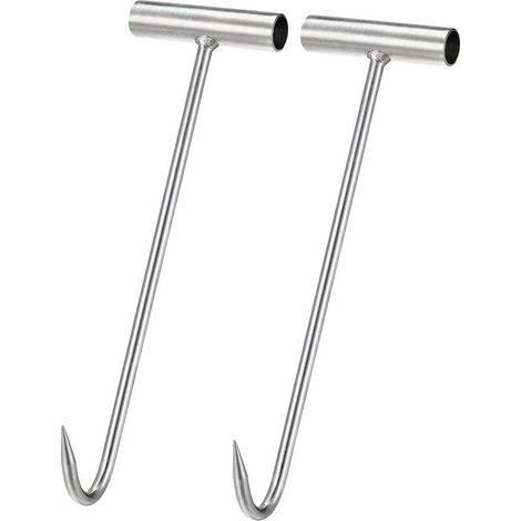 pièces 11,4 pouces T-Griff Fleischhausbeinhaken, Edelstahl T-Haken für Küche Metzgerei Restaurant (1/5)