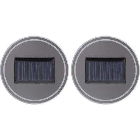 2 Lot Sous-verre Voiture Solaire à Induction Vibratoire, Lumière LED d'Ambiance Intérieure, Support de Gobelet, Tapis de Tableau de Bord (1/5)