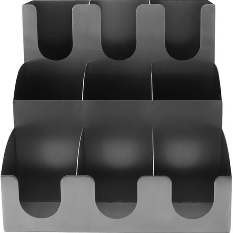 Range-capsules et couvercles 9 compartiments acier inoxydable distributeur vertical tasses café porte-couvercles pour station café comptoir (1/5)