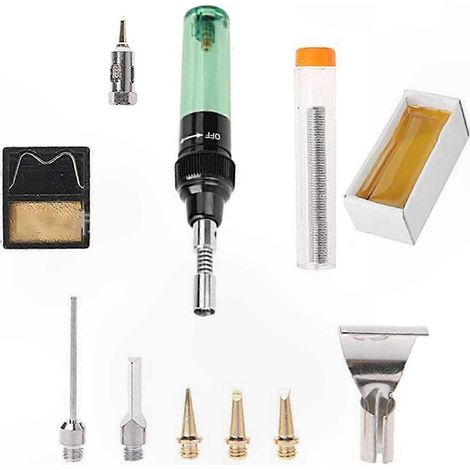 Chalumeau Fer à Souder Gaz Butane Pistolet Air Chaud Électrique Outil Puissant Soudure Portable Kit (1/5)