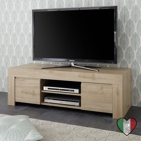 Mobile Porta TV in rovere, 2 ante e vano centrale con mensola L. 138 cm - Firenze (1/3)