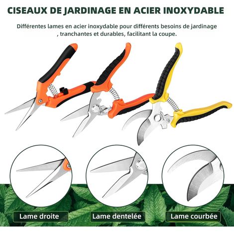 Dreiteilige Gartenschere, Astschere, Gartenmesser, Gartengeräte für Äste und Obstbäume