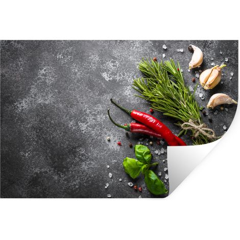 Wall Sticker Pepper - Herbs - Spices - Concrete 60x40 cm