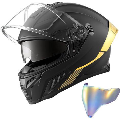 Caschi integrali da moto Vevor, casco da strada con doppia visiera, casco da motocross leggero e confortevole per uomini e donne adulti. (1/2)