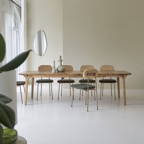Table extensible en bois de chêne massif 180x95 6-12 pers Clara (1/5)