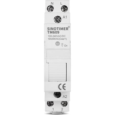 Minuterie Intelligente WiFi sur Rail DIN TM609 Télécommande par Smartphone via App Tuya Module Relais Programmable 16A 100-240VAC pour Domotique et Automatisme-Trywise (1/5)
