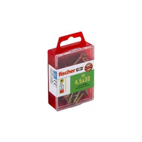 Schraube 4.5 x 30 Power-Fast bichromatierter Stahl mit Pozidriv-Aufnahme, 30p (1/2)