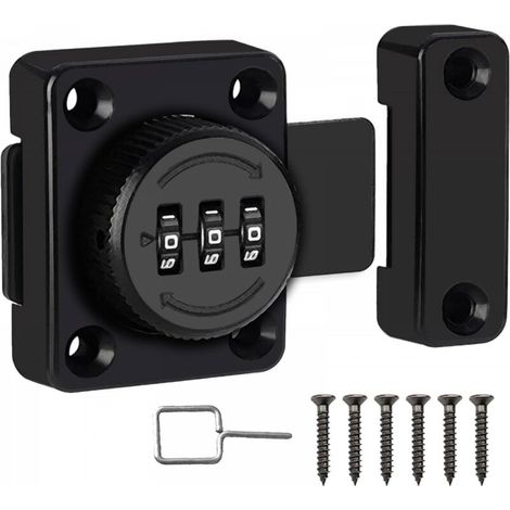 Loquet à combinaison portable à 3 chiffres avec mot de passe pour porte à sens unique, armoire, tiroir, armoire de bureau (1/5)