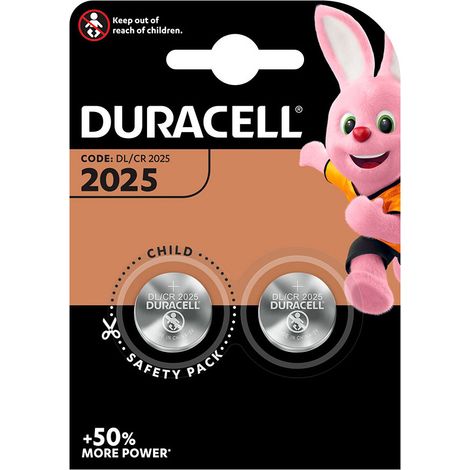 Pile au lithium micro bouton Duracell cr2025 3v blister 2 unités ø20x2,5mm (1/2)