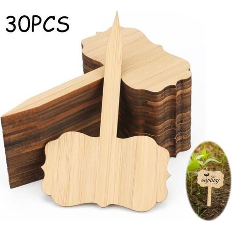 Etiketten für Pflanzen - Bambus - 6cm x 10cm x 2mm - Wie auf dem Bild - Pflanzenidentifikation