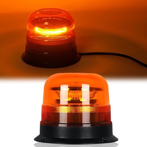 Segnalatore luminoso a LED ambra, 8 modalità di lampeggio e 2 modalità di rotazione, 12/24V, 42 pezzi. Luce stroboscopica a LED per macchine agricole, veicoli commerciali, scuolabus, trattori, escavat (1/4)