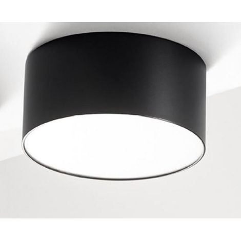 GPL243C- PLAFONIERA NERA A LED IN ALLUMINIO 3000K 1280LM 16W D.14CM (1/2)