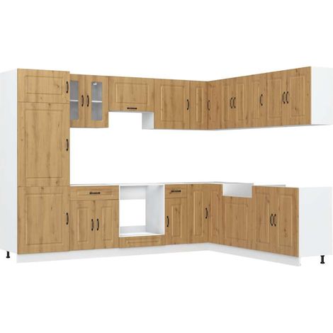 14-tlg. Küchenschrank-Set Kalmar Artisan-Eiche Holzwerkstoff vidaXL (1/5)