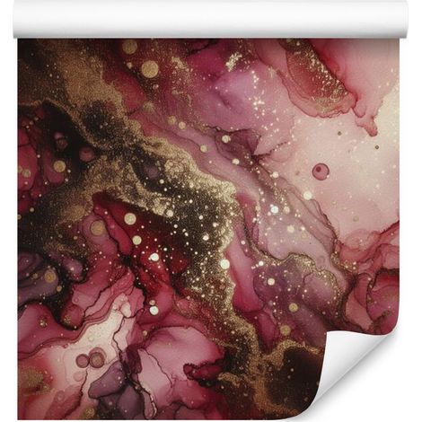 Papier peint rouge encre, bordeaux et rouille pour salon et chambre 50x1000 cm (1/5)