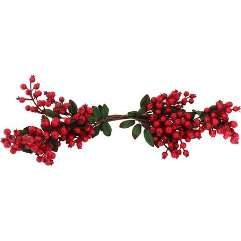 Ghirlanda natalizia con bacche rosse di sorbo (1/4)