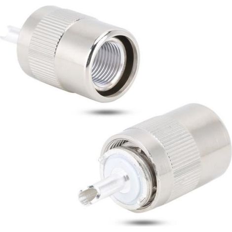 Connecteur de câble coaxial PL-259 - Ashata - 5 pièces - UHF mâle - 50 Ohm - Nickelé en laiton (1/4)